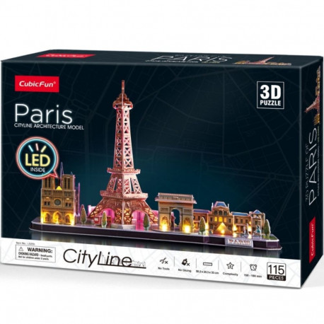3D LED linna sari Pariis pusle