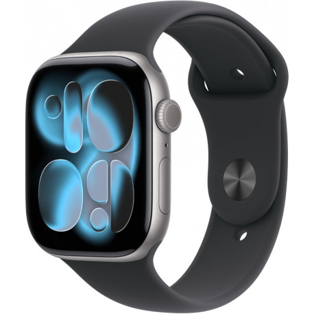 Apple Watch 11 GPS + Cellular 46mm Sport Band M/L, space gray/black (MFCA4ET/A)