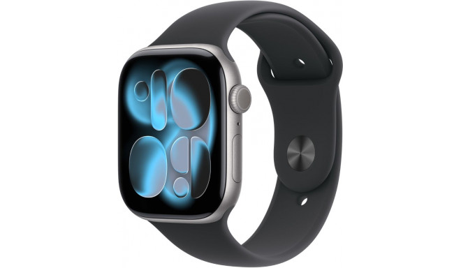 Apple Watch 11 GPS + Cellular 46mm Sport Band M/L, space gray/black (MFCA4ET/A)