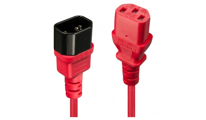 "LINDY IEC-Netzverlängerung C14 - C13 rot 1m"