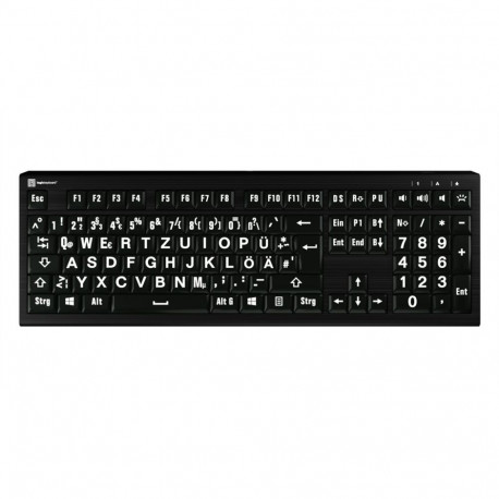 "LogicKeyboard XL-Print Astra 2 White on Black DE (PC)"