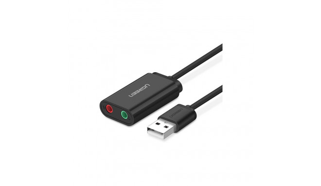 "UGREEN USB-A To 3.5mm External Stereo Sound Adapter Black 15cm"