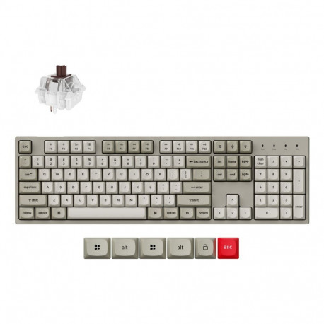 Keychron C2 Pro 8K - US Layout - Hot-Swappable Gateron Brown - Retro Keyboard
