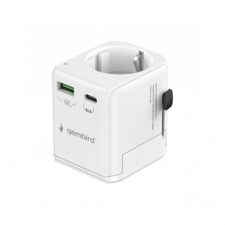 Grounded universal travel adapter 20W