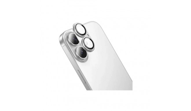 Kaamera kaitseklaas Hoco iPhone 17 Armor Metal ringid, hõbe