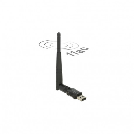 WiFi võrgukaart: USB, kuni 433Mbps, 2.4/5GHz 802.11ac/a/n/b/g, vahetatava antenniga