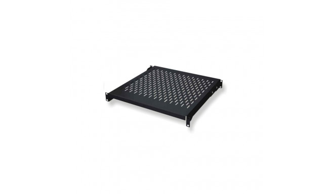 Fixed shelf 19", 1U, 450mm, 4-point mounting RAL 9005 black