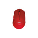 LOGITECH M330 SILENT PLUS hiir 3 nupuga juhtmevaba 2.4 GHz USB vastuvõtjaga punane