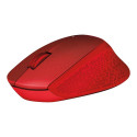 LOGITECH M330 SILENT PLUS hiir 3 nupuga juhtmevaba 2.4 GHz USB vastuvõtjaga punane