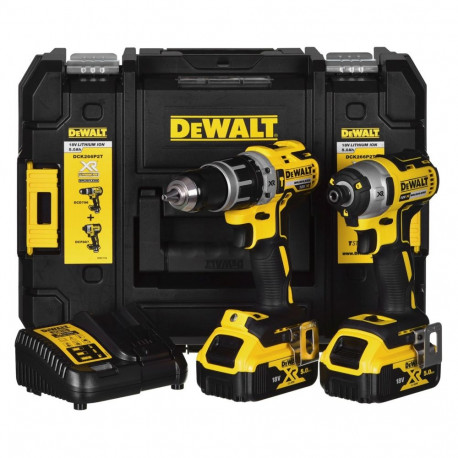 Power Tool - DEWALT DCK266P2T 18V Combi Drill 2000 RPM, Impact Driver 205 Nm, 2x5Ah