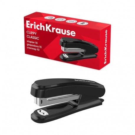 Stapler №10 ErichKrause Clippy Classic, up to 15 sheets, black (box 1 pc)