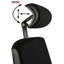 Töötool SUN-FLEX HB 250505 peatoega, regul. käetoed/kangas Onyx Black+must alum. jalarist