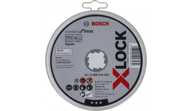 Bosch lõikeketas X-LOCK 10x125x1mm Std Inox