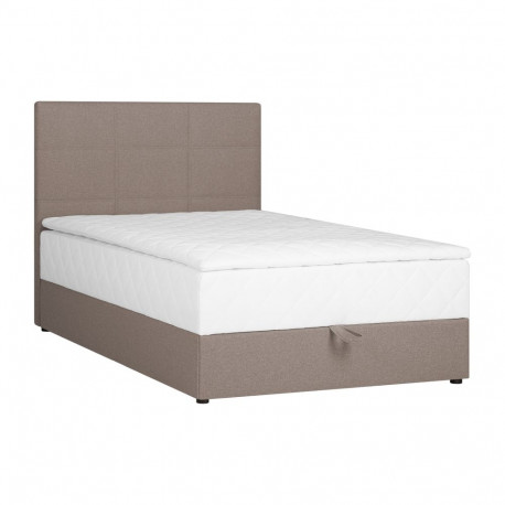 Continental bed LEVI 120x200cm, with mattress, dark beige