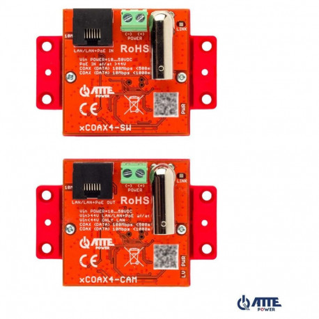 A set of active converters for Ethernet and PoE transmission ATTE xCOAX4-SET