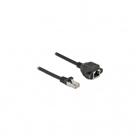 DeLOCK Network Extension Cable S/FTP RJ45 plug to RJ45 jack Cat.6A 25 cm black