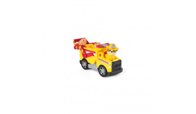 PAW Patrol Fire Rescue: Rubble Rescue Fire Dump Truck with Action Figure, Projectiles, and Toy Truck