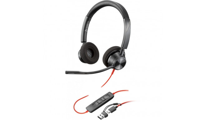 HP Poly Blackwire 3320 Stereo USB-C Headset +USB-C/A Adapter (213934-01)