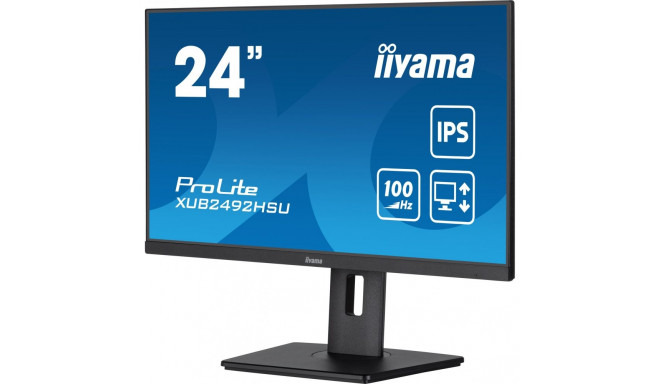 60,5cm/24" (1920x1080) iiyama ProLite XUB2492HSU-B6 FHD IPS 100Hz 4ms 16:9 HDMI DP 4xUSB pivot LS mu