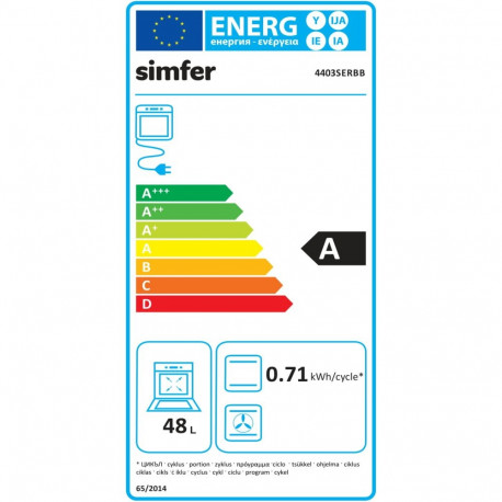 Simfer pliit 4403SERBB, gaasipliidiplaat, elektriahi, laius 50cm, sügavus 55cm, elektrooniline süüde
