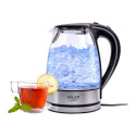 Adler | Kettle | AD 1225 | Standard | 2000 W | 1.7 L | Glass | 360° rotational base | Transparent/St