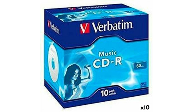CD-R Verbatim MUSIC 80' 16x 10 Tükid, osad (10 Ühikut)