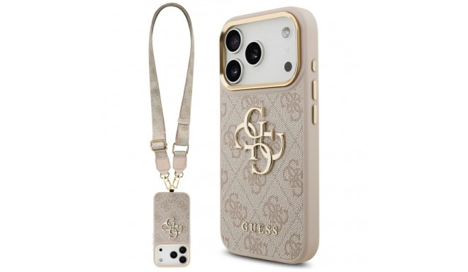 GUESS case for IPHONE 17 Pro GUHCP17LP4G4BCSP (PU W/ Big 4G Classic & Big Strap Metal Buttons) pink