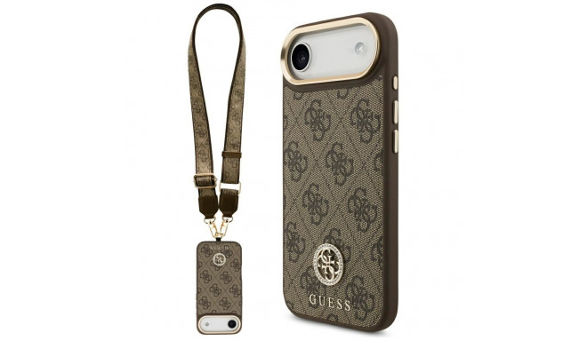 GUESS case for IPHONE 17 Air compatible with MagSafe GUHMP17MP4G4DCSW (PU W/ Strass Logo & Big Strap