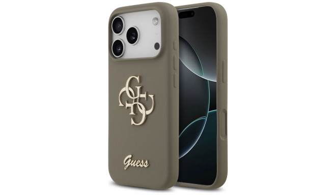 Guess Silicone Big 4G Script Case for iPhone 17 Pro - Brown