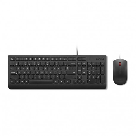 Lenovo Essential Wired Combo Black US Euro keyboard Mouse included Universal USB