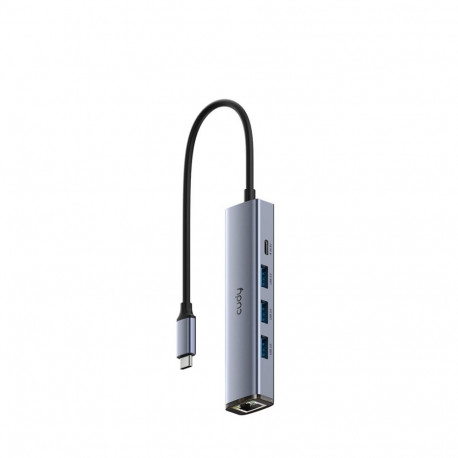Cudy sülearvuti dokk UH605 juhtmega USB 3.2 Gen 1 (3.1 Gen 1) Type-C, hall, hõbedane