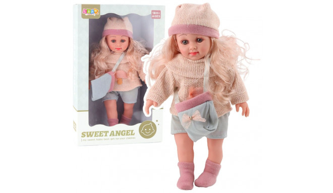 Lalka Sweet Angel W Wełnianym Sweterku Z Grzybkiem Torebka Czapka 36cm