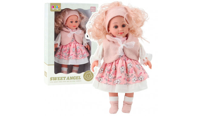 nukk sweet angel roosas lillelises kleidis varrukateta peapael 36cm