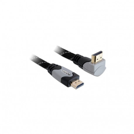 "DELOCK Kabel HDMI A-A St/St gewinkelt oben grau 5m"
