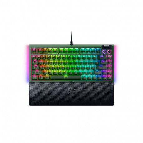 Razer BlackWidow V4 75% mehaaniline mänguklaviatuur juhtmega US Chroma RGB Phantom Green Edition meh