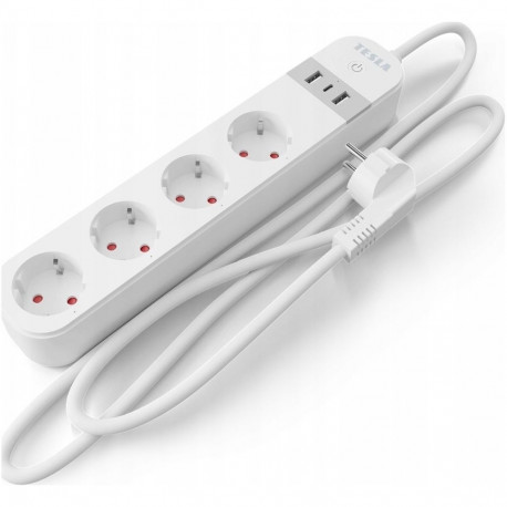 Tesla power strip 4 sockets 2 m white (TSL-SPL-SPS300)