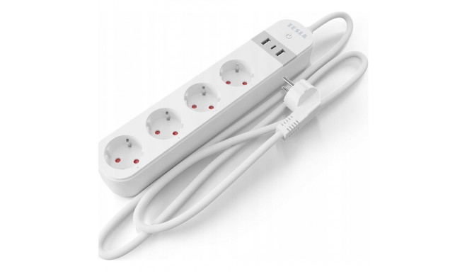 Tesla pikendusjuhe 4 pistikupesa 2 m valge (TSL-SPL-SPS300)