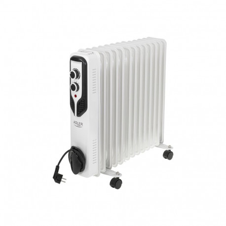 Adler AD 7818 õlitäidisega radiaator 2500 W 3 võimsustaset valge