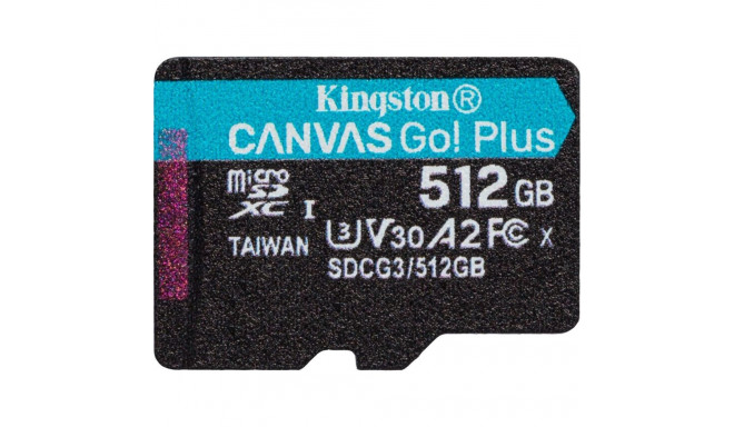 Kingston Canvas Go! Plus MicroSDXC 512 GB Class 10 UHS-I/U3 A2 V30 (SDCG3/512GBSP)