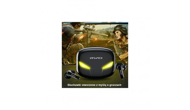 AWEI Bluetooth 5.0 T35 TWS kõrvaklapid + dokkimisjaam mängimine must