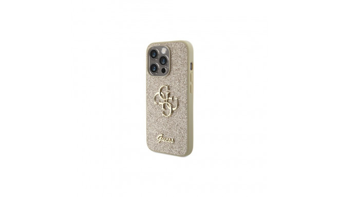 Guess GUHCP15LHG4SGD iPhone 15 Pro 6.1" kuldne kõvakate sädelev kiri Big 4G