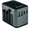 Verbatim Travel Adapter EU/UK/US 2xUSB-A/2xUSB-C PD 30W UTA-03 black 49545