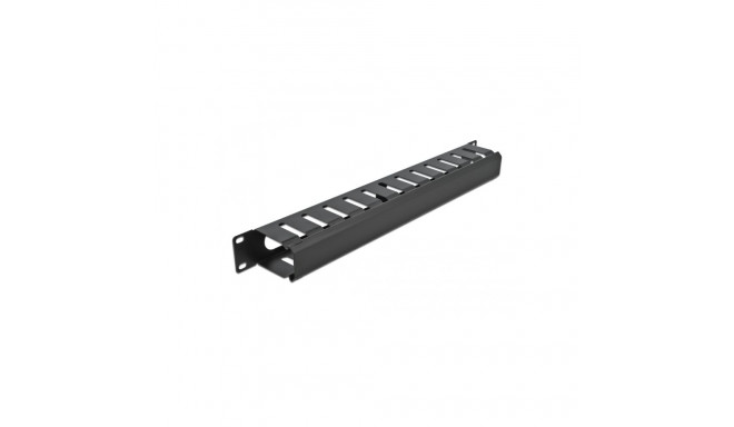 Delock 19″ Cable Management Routing Panel with 2 openings 1U black