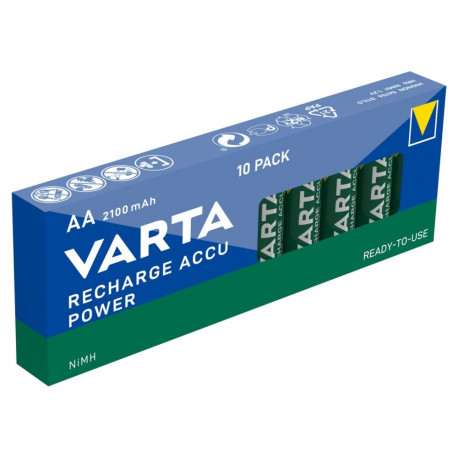 Battery - Varta AA R2U 2100mAh Rechargeable NiMH 10 Pack