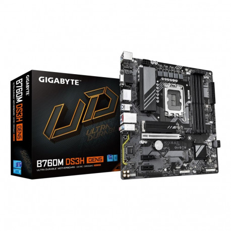 Motherboard - GIGABYTE B760M DS3H GEN5 LGA 1700, DDR5 5600MHz, 2xM.2, 2.5GbE, USB 3.2 Gen2