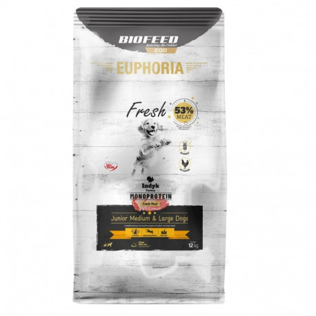 Dog Food - BIOFEED Euphoria Fresh Junior Medium & Large Turkey 12kg