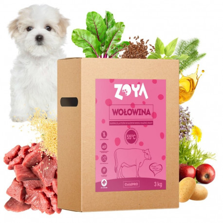 Dog Food - ZOYA ColdPRO Beef Dry Food 3kg Gluten-Free 27% Protein