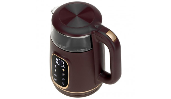 Electric Kettle - ADLER AD 1305 1.7L Touch Control 40-100°C Keep Warm Burgundy