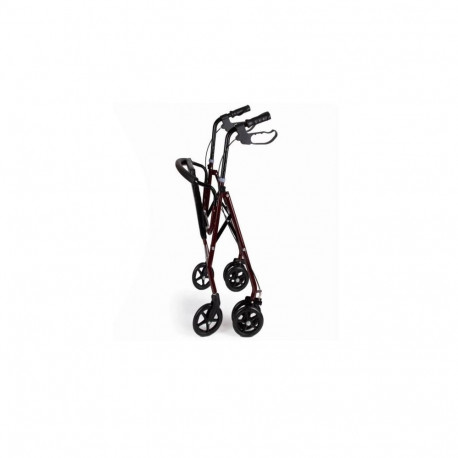 Mobility Aid - Four-Wheel Walker 120kg Capacity Adjustable Height Foldable