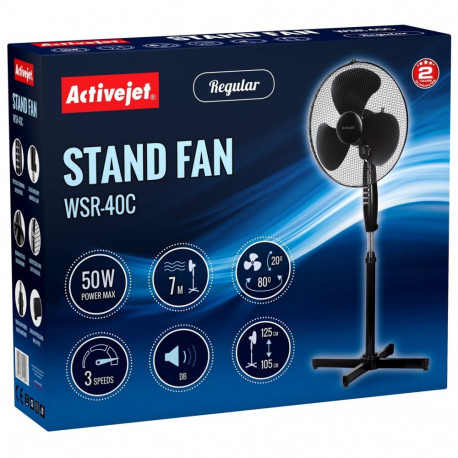 Home Appliance - Activejet WSR-40C Stand Fan 43 cm 3 Speed Oscillation 80°